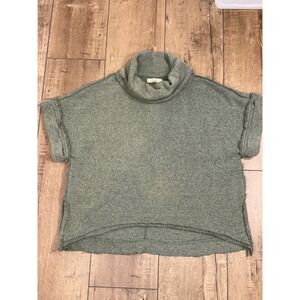 Kye Mi Women's Green Cowl Neck Short Sleeve Knit Sweater Top Size S